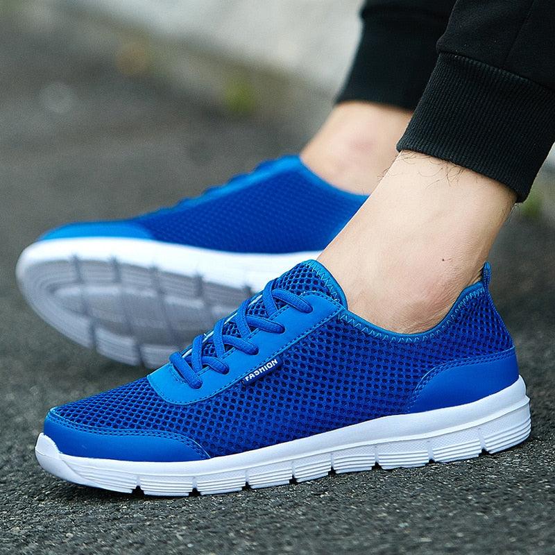 Unisex Summer Sneakers Breathable Casual Shoes Couple Fashion Lace Up Mens Mesh Flats Comfortable Walking Footwear Fashion New Lightweight Casual Sneakers