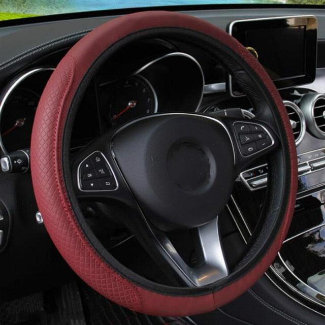 Universal Car Steering Wheel Cover Skid Proof Auto Steering- Wheel Cover Anti-Slip Embossing Leather Auto Car Steering Wheel Cover Auto Steering- Wheel Cover Microfiber Leather Viscose Breathable Anti-Slip Anti-Slip Embossing Car-styling Car Accessories