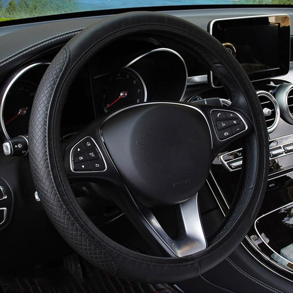 Universal Car Steering Wheel Cover Skid Proof Auto Steering- Wheel Cover Anti-Slip Embossing Leather Auto Car Steering Wheel Cover Auto Steering- Wheel Cover Microfiber Leather Viscose Breathable Anti-Slip Anti-Slip Embossing Car-styling Car Accessories