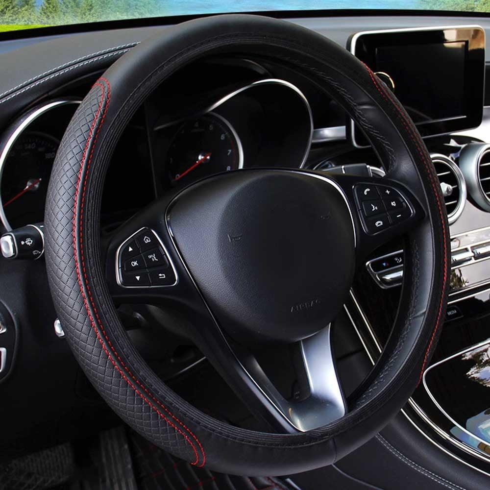 Universal Car Steering Wheel Cover Skid Proof Auto Steering- Wheel Cover Anti-Slip Embossing Leather Auto Car Steering Wheel Cover Auto Steering- Wheel Cover Microfiber Leather Viscose Breathable Anti-Slip Anti-Slip Embossing Car-styling Car Accessories