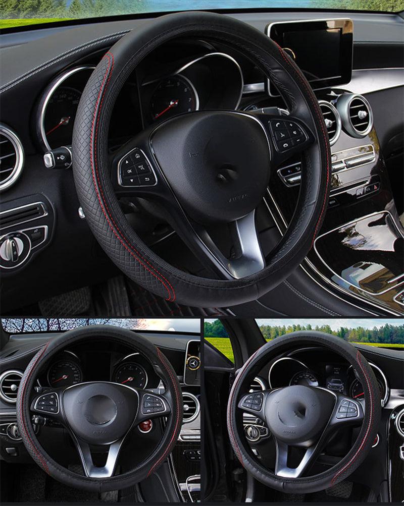 Universal Car Steering Wheel Cover Skid Proof Auto Steering- Wheel Cover Anti-Slip Embossing Leather Auto Car Steering Wheel Cover Auto Steering- Wheel Cover Microfiber Leather Viscose Breathable Anti-Slip Anti-Slip Embossing Car-styling Car Accessories