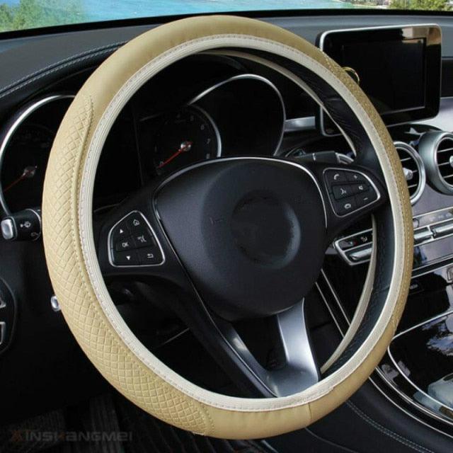 Universal Car Steering Wheel Cover Skid Proof Auto Steering- Wheel Cover Anti-Slip Embossing Leather Auto Car Steering Wheel Cover Auto Steering- Wheel Cover Microfiber Leather Viscose Breathable Anti-Slip Anti-Slip Embossing Car-styling Car Accessories