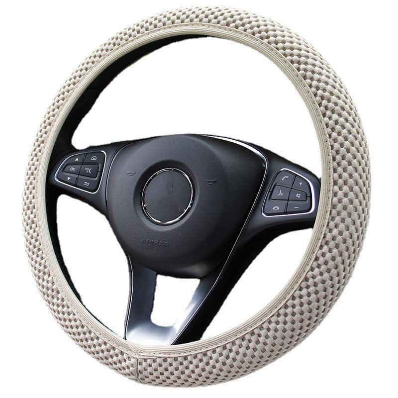 Universal Ice Silk Steering Wheel Cover Wear-resistant Anti-slip Car Accessories Microfiber Breathable Ice Silk Steering Wheel Cover Gear Handbrake Breathable Anti-Slip Warm Steering Wheel Cover Winter Cool Summer Cover Interior
