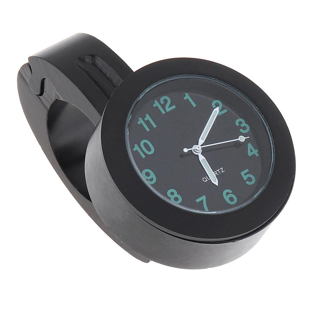 Universal Waterproof Motorbike Clock Night Light Motorcycle Handlebar Mount Clock Watch Dial Bike Handlebar Clock Watch Motorcycle Handlebar Mount Watch Clock Set with Anti-Skid Pad Wrench Universal Waterproof Black
