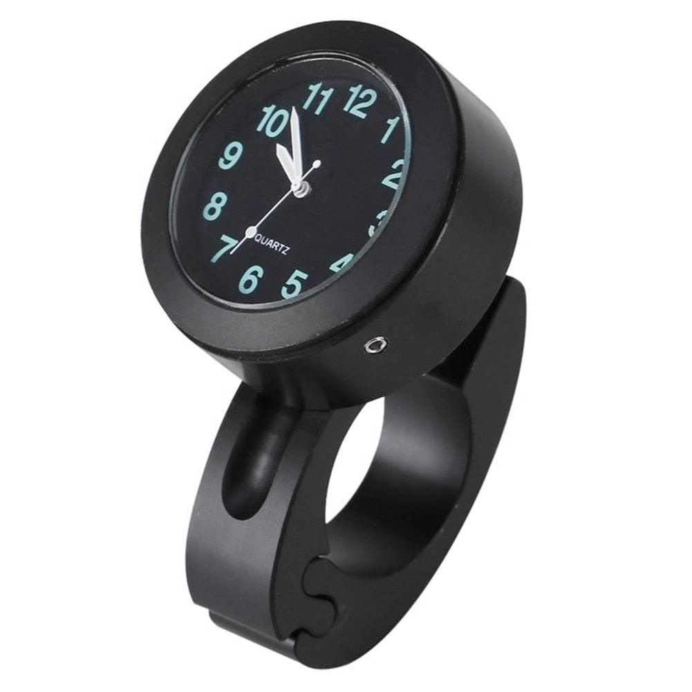 Universal Waterproof Motorbike Clock Night Light Motorcycle Handlebar Mount Clock Watch Dial Bike Handlebar Clock Watch Motorcycle Handlebar Mount Watch Clock Set with Anti-Skid Pad Wrench Universal Waterproof Black
