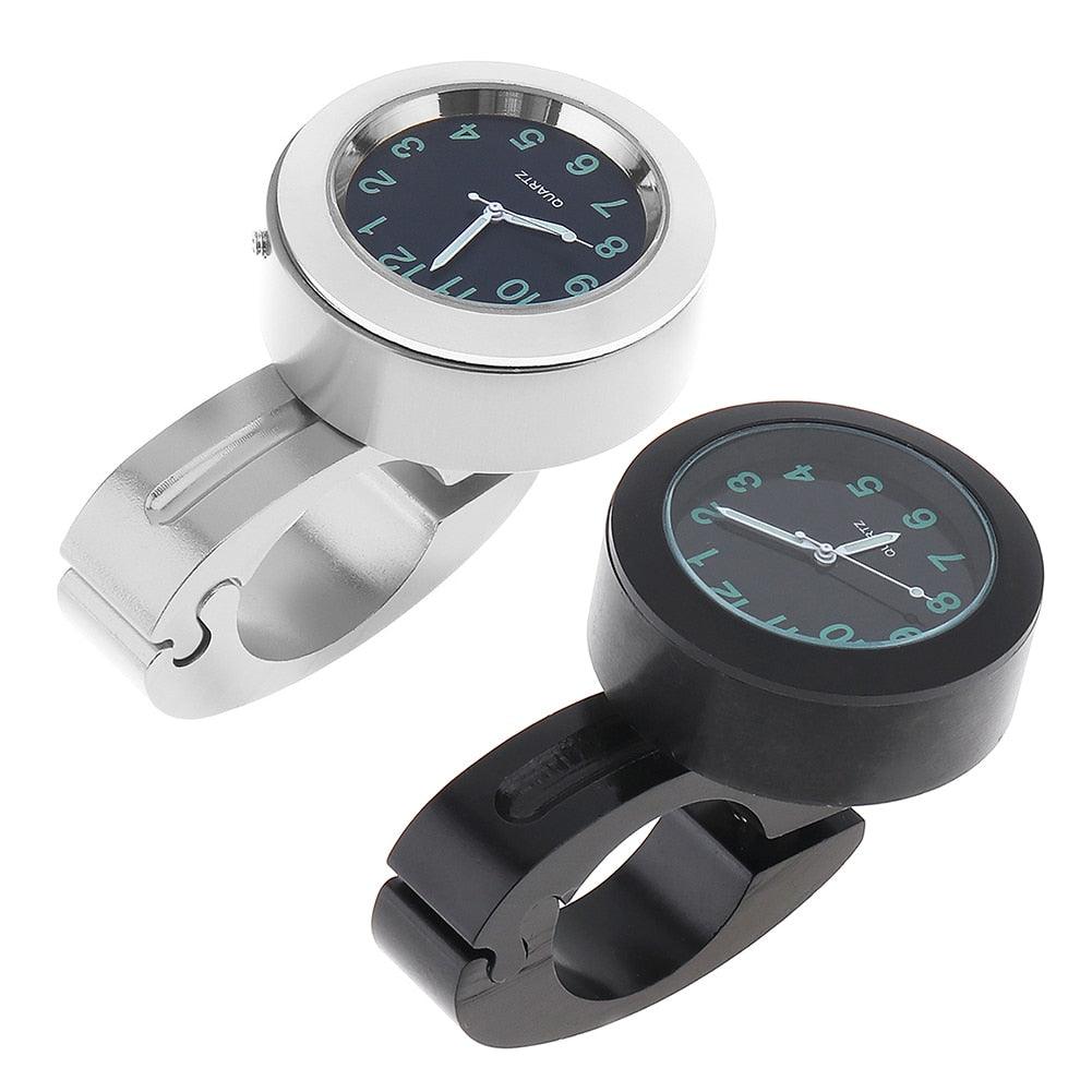 Universal Waterproof Motorbike Clock Night Light Motorcycle Handlebar Mount Clock Watch Dial Bike Handlebar Clock Watch Motorcycle Handlebar Mount Watch Clock Set with Anti-Skid Pad Wrench Universal Waterproof Black