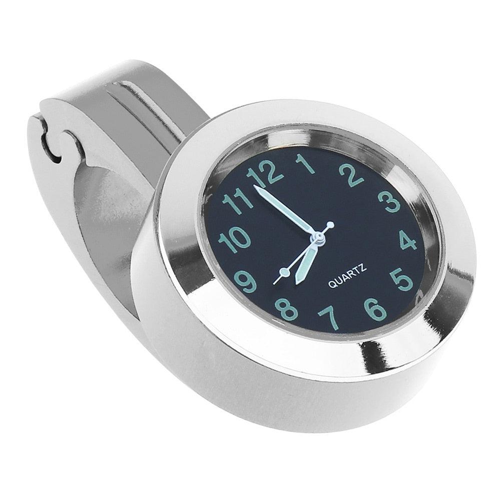 Universal Waterproof Motorbike Clock Night Light Motorcycle Handlebar Mount Clock Watch Dial Bike Handlebar Clock Watch Motorcycle Handlebar Mount Watch Clock Set with Anti-Skid Pad Wrench Universal Waterproof Black