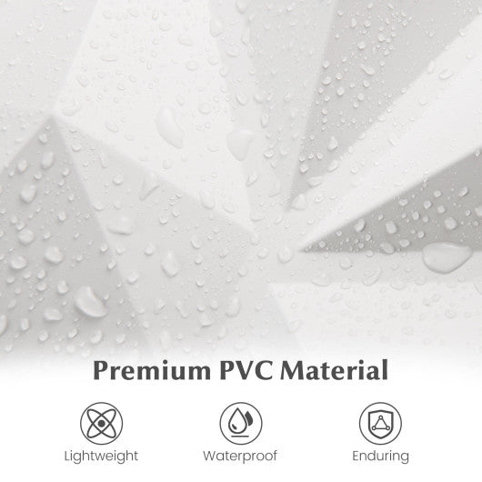 50-Pack 3D Wall Panels PVC Interior Wall Decoration with Diamond Accent-White