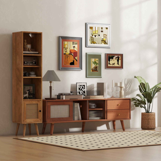 Living Room Bundle: TV Stand Storage Cabinet and Accent Chair