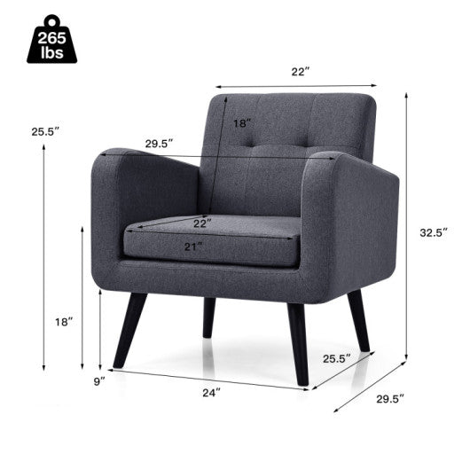 Accent Chair + Side Table + L-Shaped Sectional Sofa /3-Piece Modern Living Room Furniture Set/