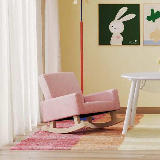 Children ™s Room Furniture Bundle: Twin Pink Bed Blue & Pink Rocking Chairs Storage End Table