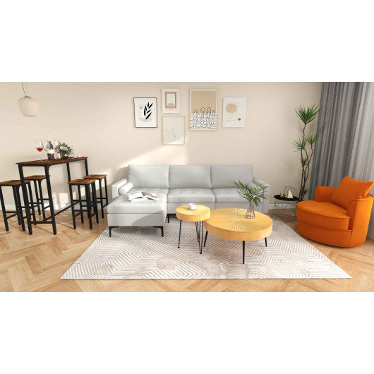 8-Piece Complete Industrial and Modern Living and Dining Room Set