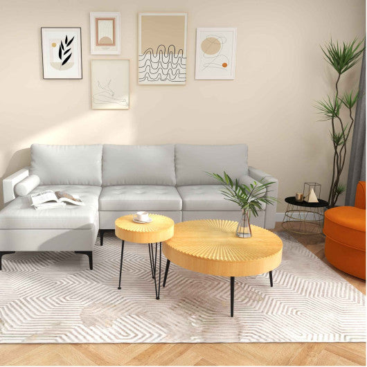 8-Piece Complete Industrial and Modern Living and Dining Room Set