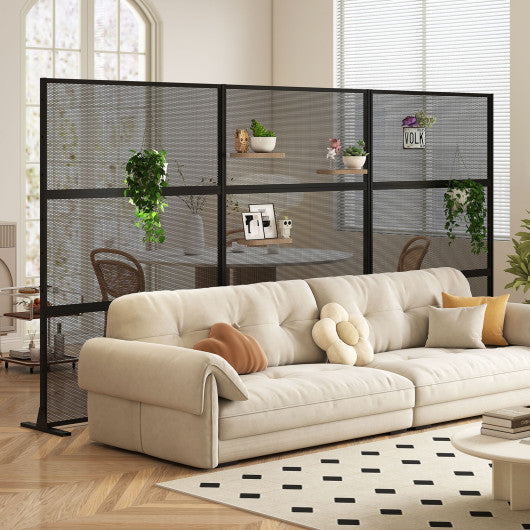 Metal Privacy Screen with Expansion Bolts and Connection Screws-Black