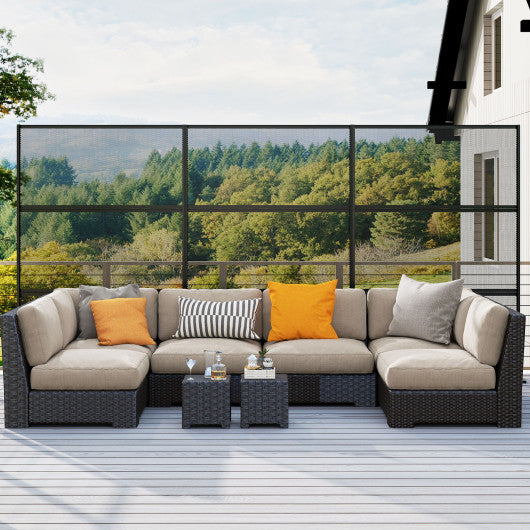 Metal Privacy Screen with Expansion Bolts and Connection Screws-Black