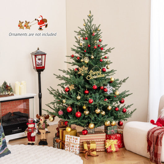 Artificial Christmas Tree with Branch Tips and Warm White LED Lights-6 Feet