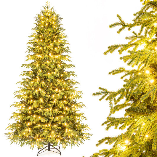 Artificial Christmas Tree with LED Lights and PVC Mixed Branch Tips-8 Feet