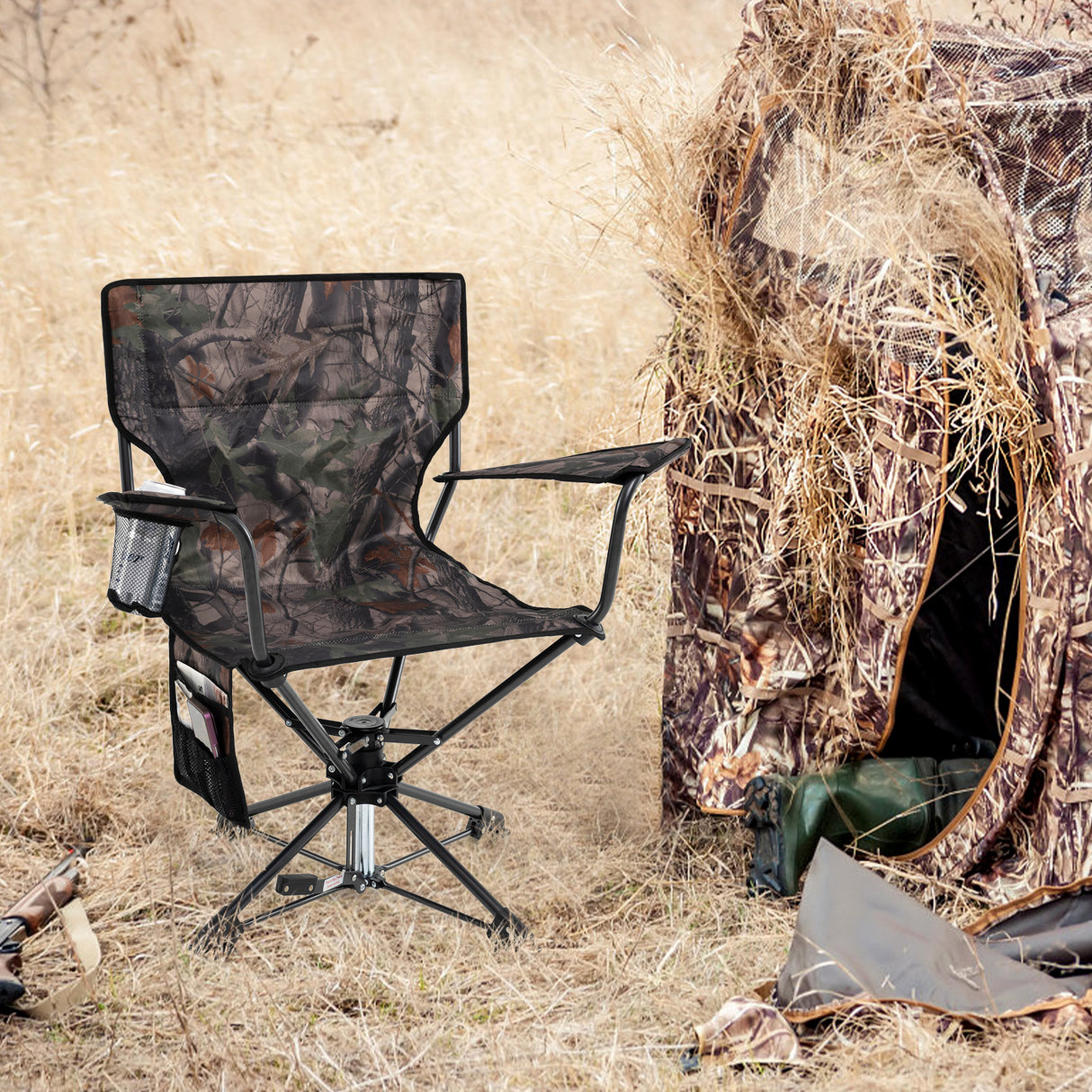 360 ° Swivel Hunting Chair Portable Foldable Hunting Chair Set of 2-Camo