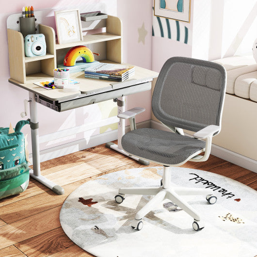 Swivel Mesh Children Computer Chair with Adjustable Height-Gray