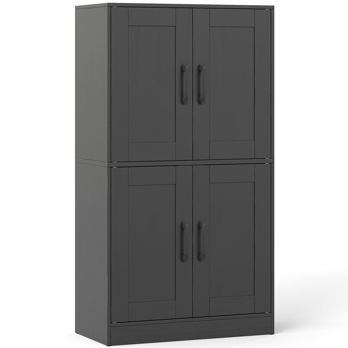 Bathroom Cabinet 43.5 inch Storage Cabinet with Doors and Adjustable Shelves-Black