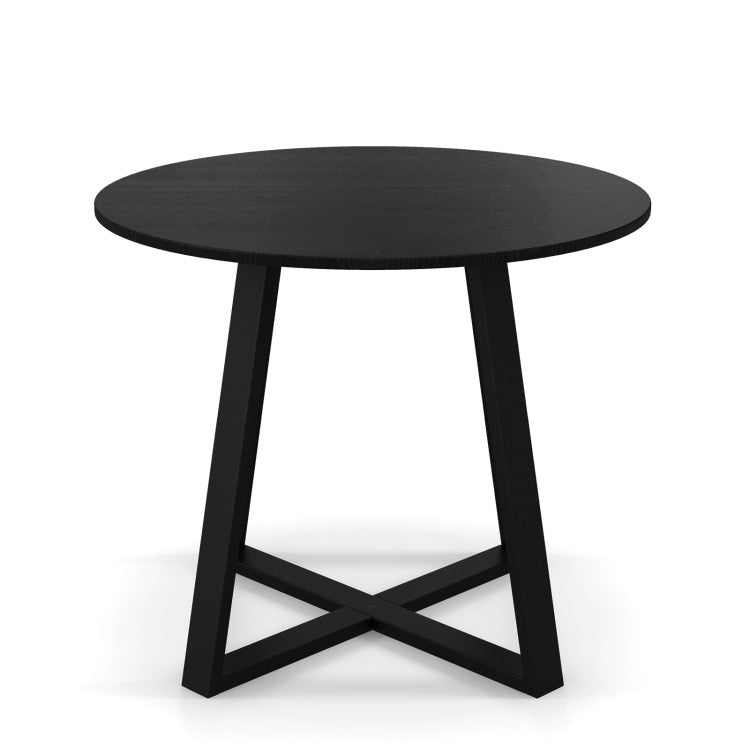 3-Piece Mid-Century Dining Set with 36” Round Pedestal Table and 2 Swivel Sherpa Upholstered Chairs