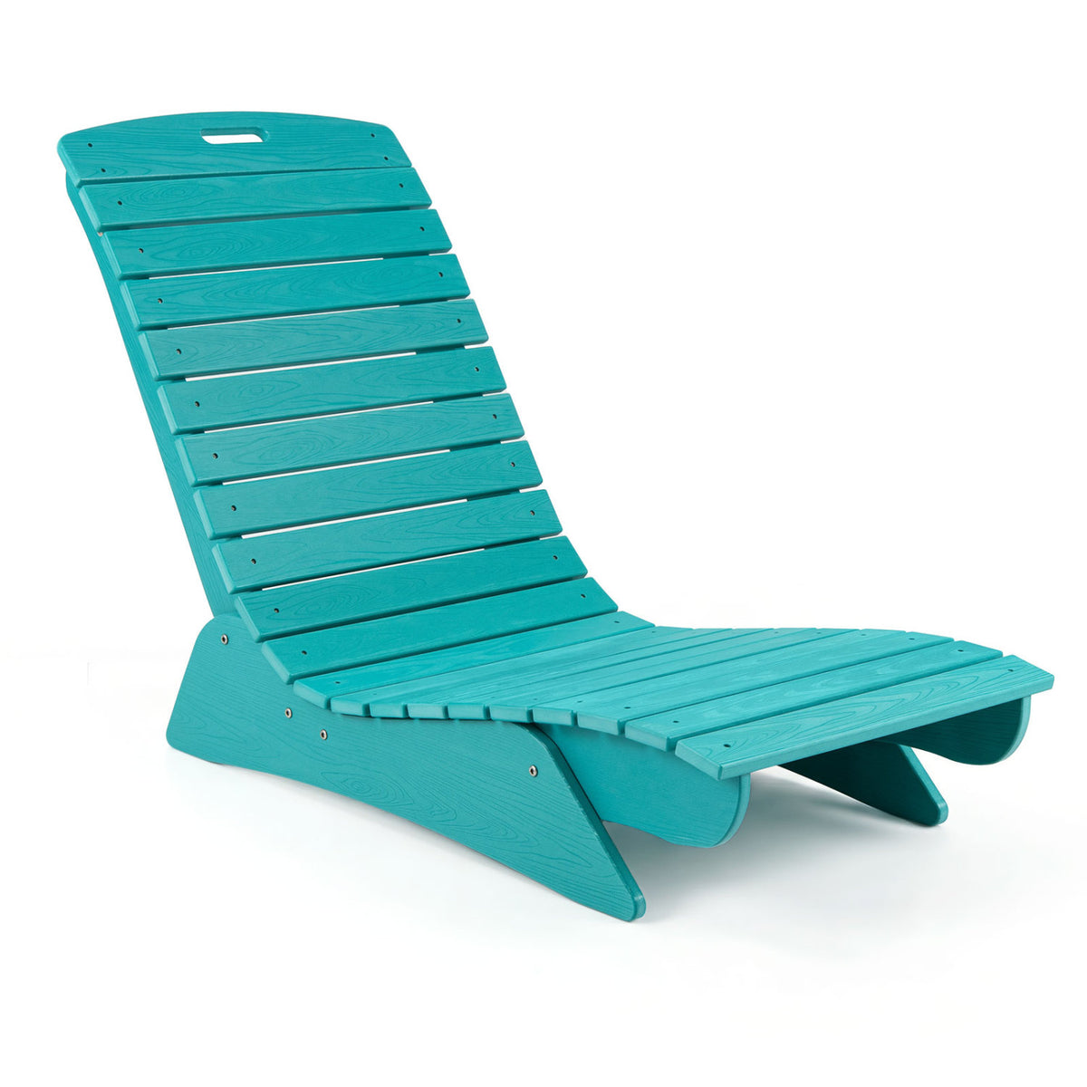 Fade-Resistant Outdoor Lounger with Contoured Shape for Deck Poolside-Turquoise