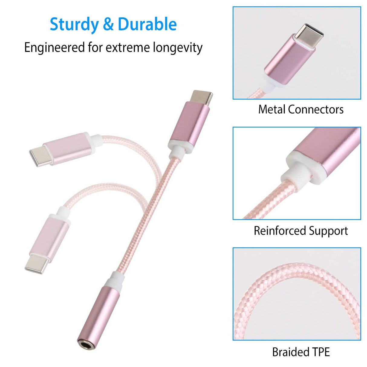 USB-C Type C Adapter Port to 3 .5mm Aux Audio Jack