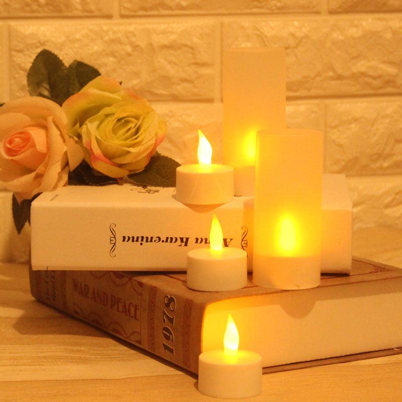 USB Charge One Piece Yellow Light LED Rechargeable Flameless Tea Light Candle With USB Flameless Flickering Candles Tea lights Decoration Parties Weddings Family Dinner Outdoor Picnic Chargeable LED Battery Candles