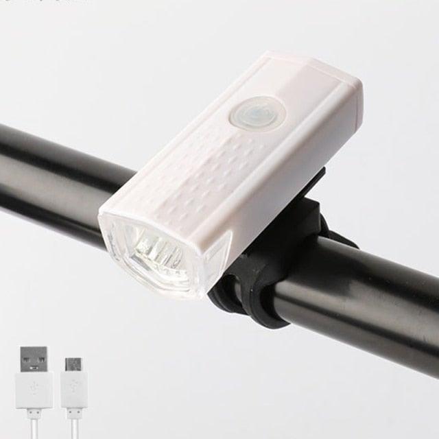 USB Rechargeable 3 Mode Bicycle Front Light Lamp Bike Headlight Cycling LED Powerful Bicycle Front Headlight Waterproof Bike Headlight End Tail Light Set 300 Lumen