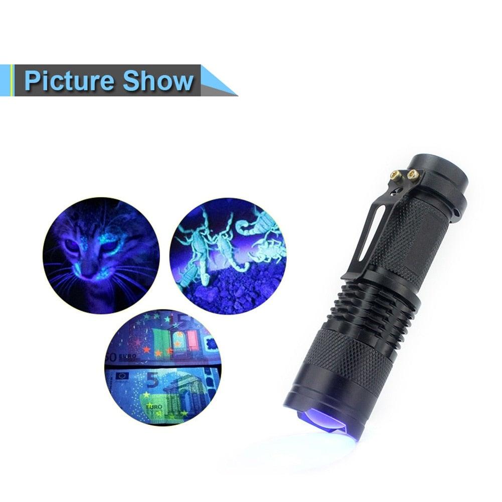 UV 365nm light wood's lamp Rechargeable Portable Mini Handheld Fluorescent Agent Purple Light USB Ultraviolet Flashlight Detection Flashlight For Dog Urine Pet Stains 370nm