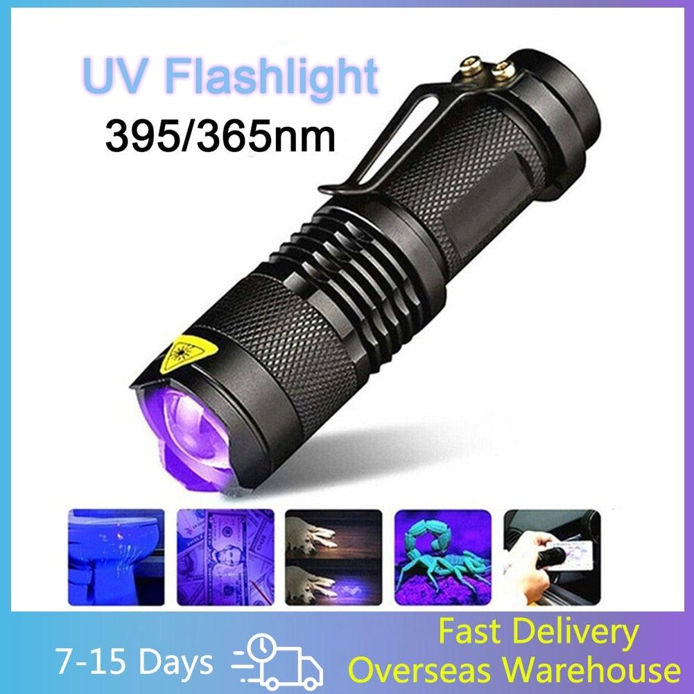UV 365nm light wood's lamp Rechargeable Portable Mini Handheld Fluorescent Agent Purple Light USB Ultraviolet Flashlight Detection Flashlight For Dog Urine Pet Stains 370nm