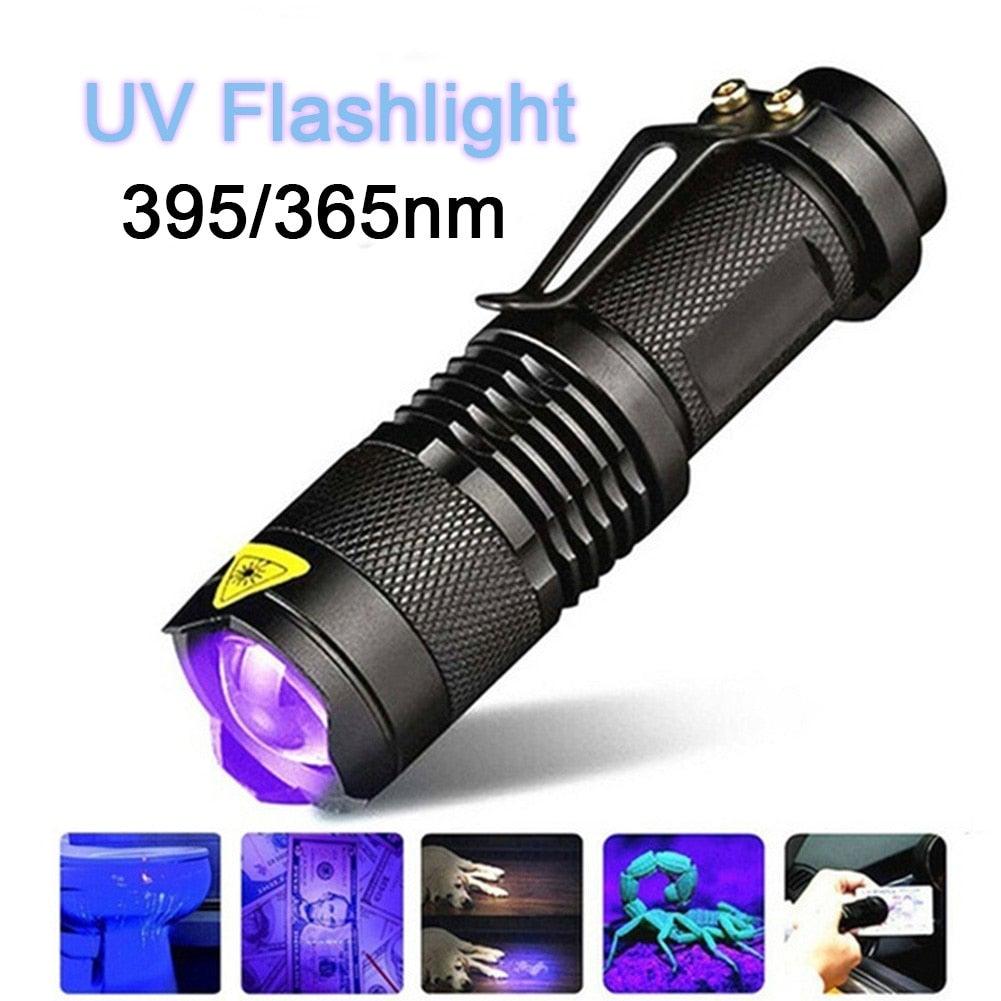 UV 365nm light wood's lamp Rechargeable Portable Mini Handheld Fluorescent Agent Purple Light USB Ultraviolet Flashlight Detection Flashlight For Dog Urine Pet Stains 370nm