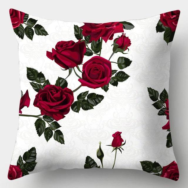 Valentines Day Red Heart And Flowers Pillow Cover Decorative Cushion Case Home Decor Sofa Couch Bedroom Car Flower Pillow Covers Love Pillow Covers Decorative Linen Square Throw Pillow Covers Couple Cushion Cases Home Decor for Sofa Bedroom Car 45x45cm