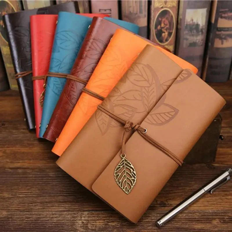 Vintage PU Leather Diary Notebook Journal Retro Book Traveler Planners Office School Supplies