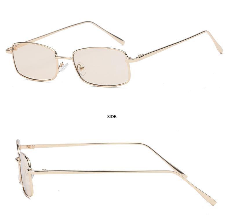 Vintage Slender Square Sunglasses Classic Small Frame New Square Shape Sunglasses For Men In High-quality Metal Frame Sunglasses For Men New Vintage Sunglasses