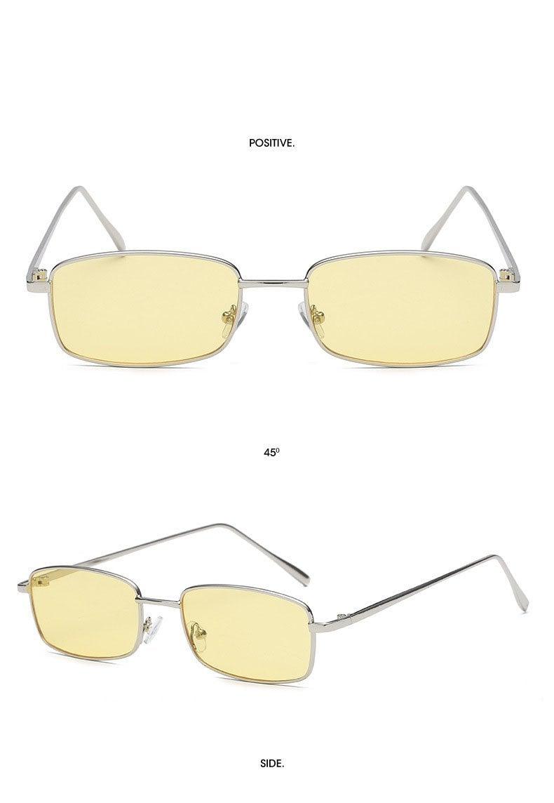 Vintage Slender Square Sunglasses Classic Small Frame New Square Shape Sunglasses For Men In High-quality Metal Frame Sunglasses For Men New Vintage Sunglasses