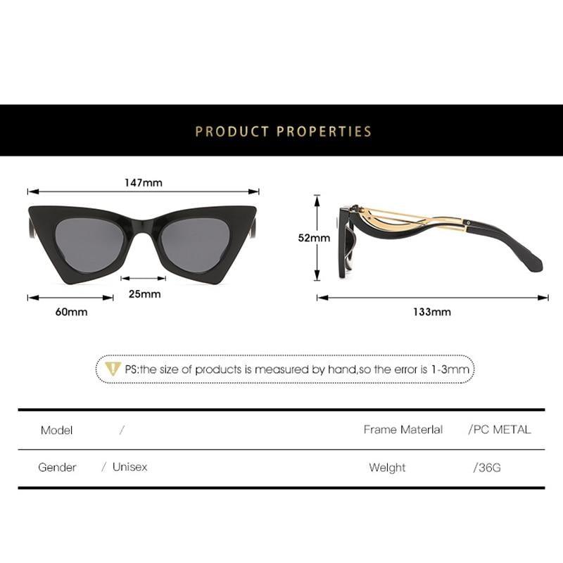 Vintage Square Cat Eye Sunglasses Women Retro Trendy Cat eye Sunglasses Classic Fashionable , Decent Personality & Wind Sunglasses In Retro Box Trending Street Style Sunglasses For Men & Women