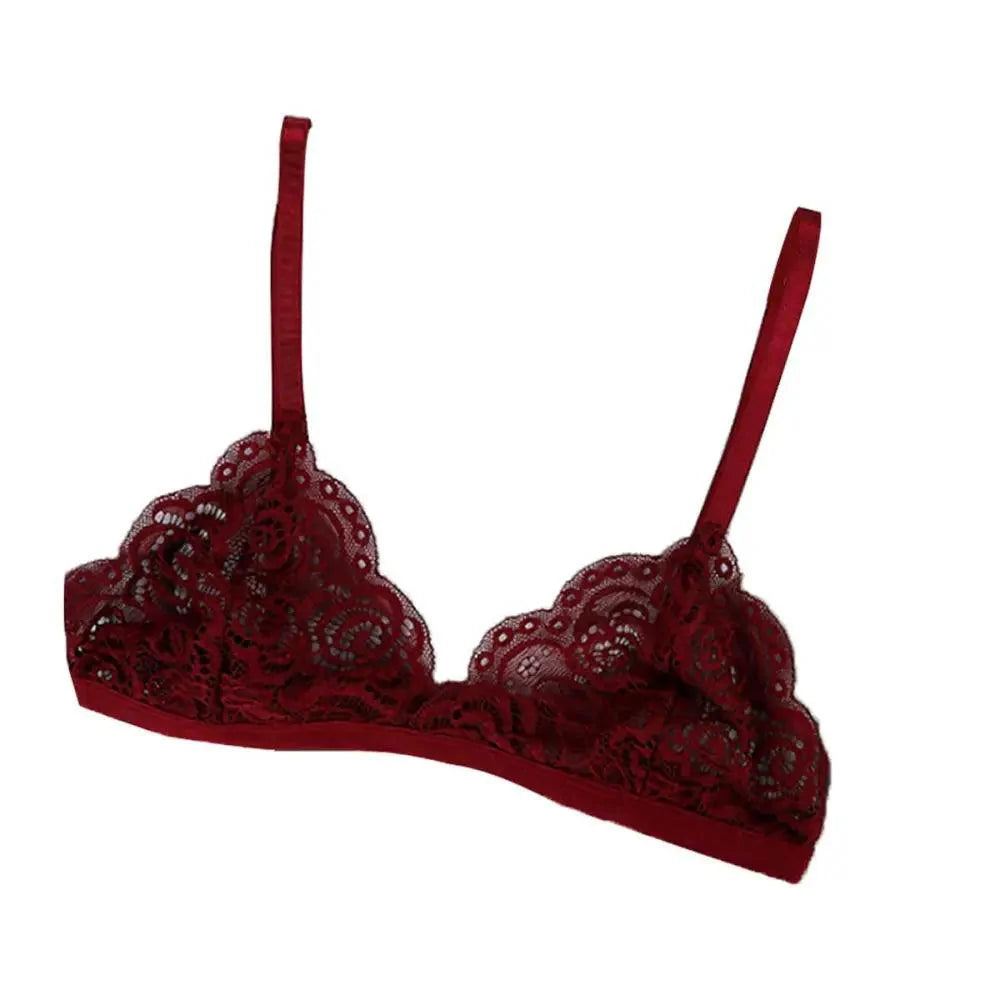 Vintage Style Women's Thin Bra Without Chest Pad Fashionable Sexy Lace Bra Back Buckle Tube Top Women's Underwear Summer Clothes