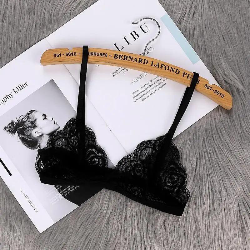 Vintage Style Women's Thin Bra Without Chest Pad Fashionable Sexy Lace Bra Back Buckle Tube Top Women's Underwear Summer Clothes