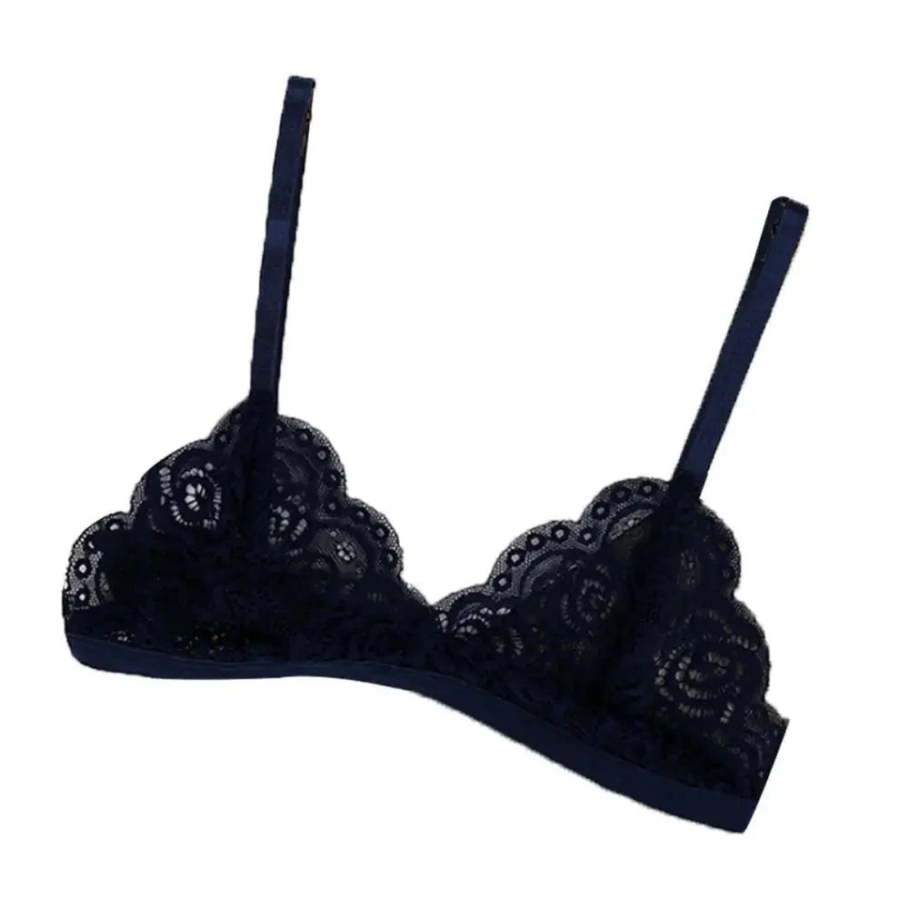 Vintage Style Women's Thin Bra Without Chest Pad Fashionable Sexy Lace Bra Back Buckle Tube Top Women's Underwear Summer Clothes
