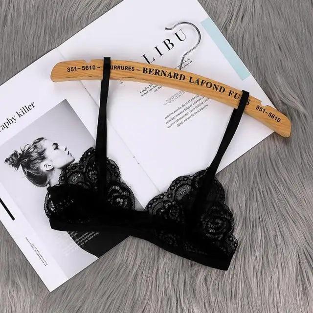 Vintage Style Women's Thin Bra Without Chest Pad Fashionable Sexy Lace Bra Back Buckle Tube Top Women's Underwear Summer Clothes
