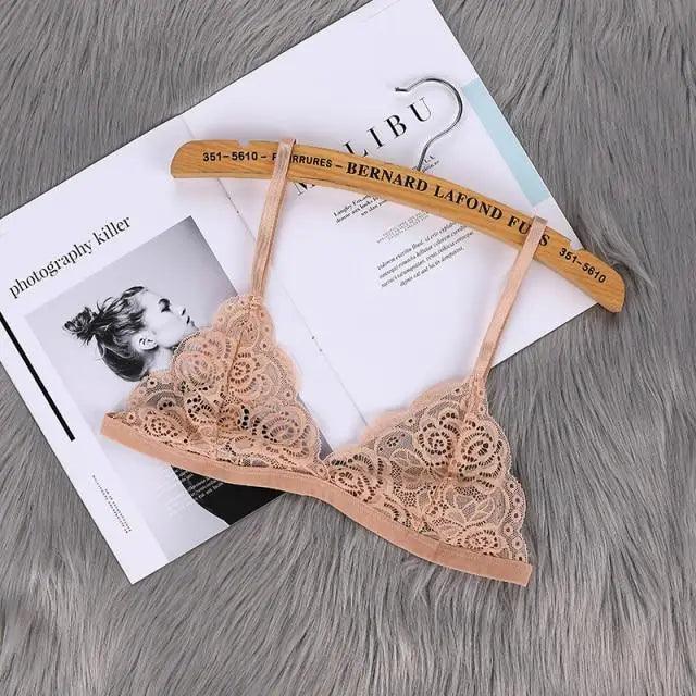 Vintage Style Women's Thin Bra Without Chest Pad Fashionable Sexy Lace Bra Back Buckle Tube Top Women's Underwear Summer Clothes