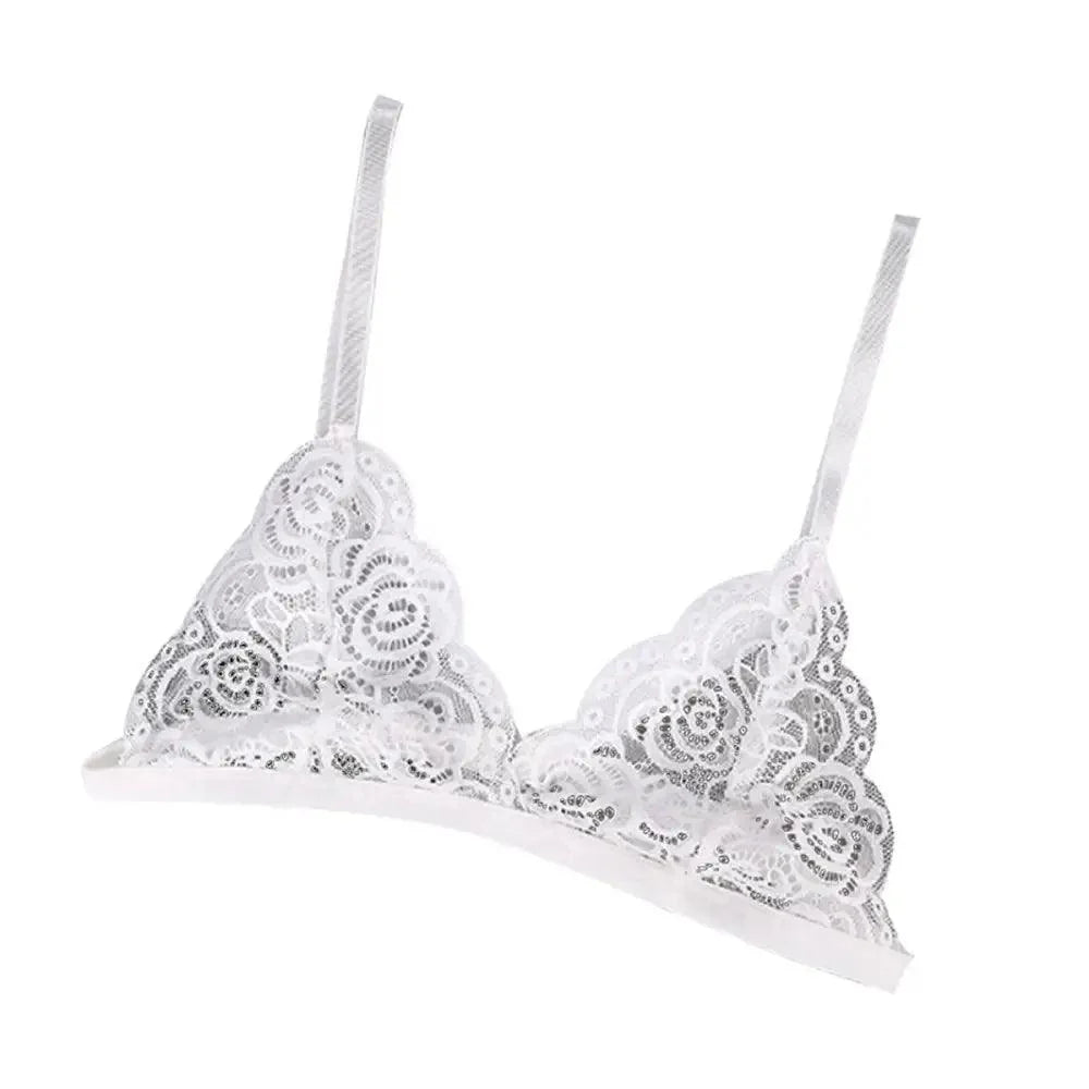 Vintage Style Women's Thin Bra Without Chest Pad Fashionable Sexy Lace Bra Back Buckle Tube Top Women's Underwear Summer Clothes