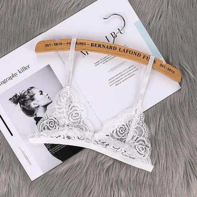 Vintage Style Women's Thin Bra Without Chest Pad Fashionable Sexy Lace Bra Back Buckle Tube Top Women's Underwear Summer Clothes