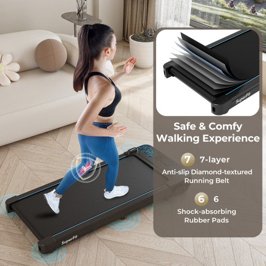 Walking Pad with 300 lbs Weight Capacity and Remote Control for Home-Black
