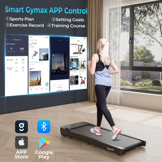 Walking Pad with 300 lbs Weight Capacity and Remote Control for Home-Black