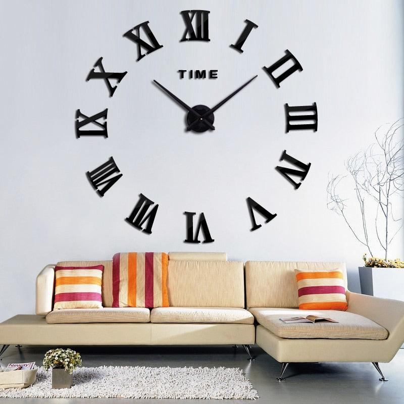 Wall Clock Promotion New Home Decor Large Roman Mirror 3D Wall Clock Mirror Surface Decorative Clock Large Wall Sticker Clock for Living Room Bedroom Office Home Decorations Fashion Modern Quartz Clocks Living Room Sticker Watch