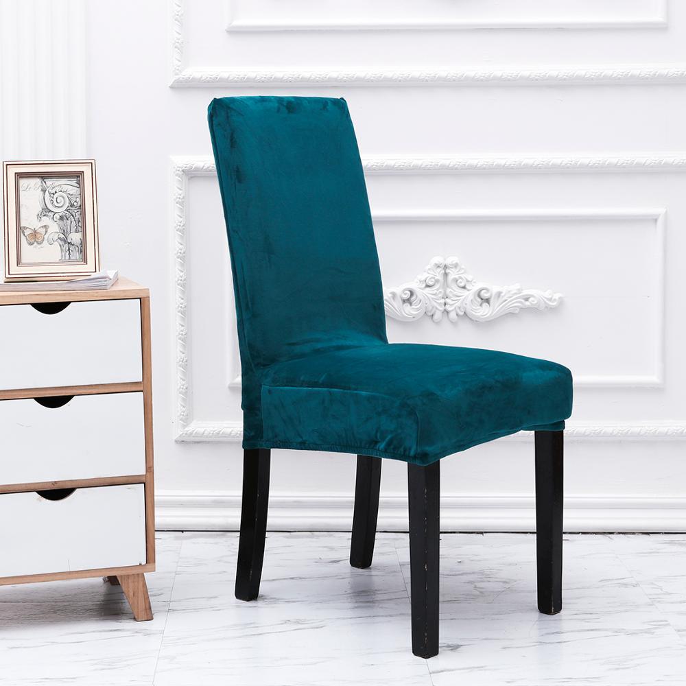 Washable Elastic Seat Parsons Chair Covers Thick Chair Cover Washable Elastic Winter Warm Chair Protector Case Kitchen Restaurant Washable Spandex Kitchen Chair Covers for Dining Room Christmas Decoration Holiday Party