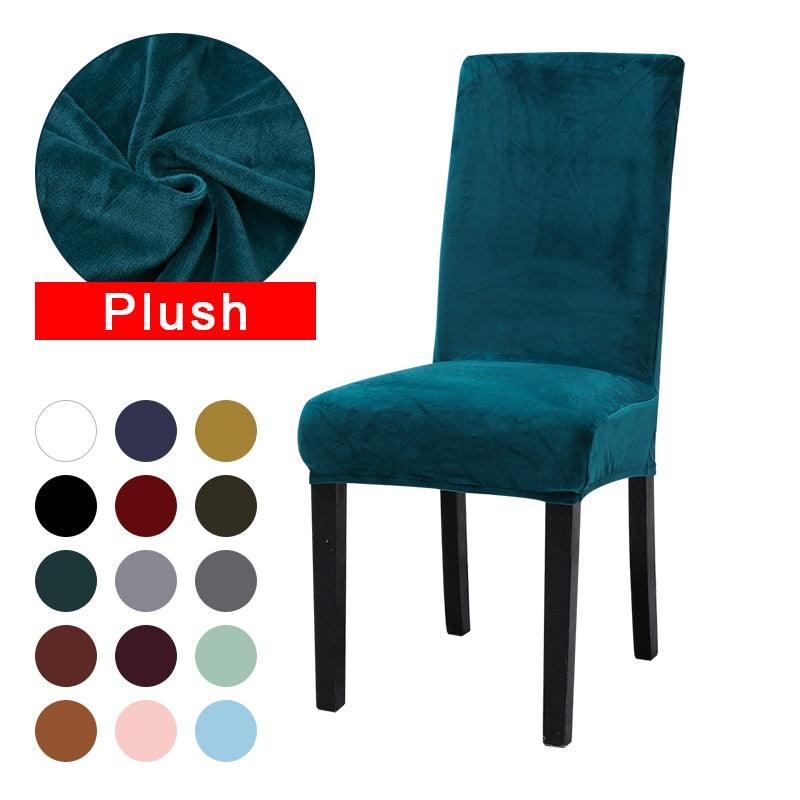 Washable Elastic Seat Parsons Chair Covers Thick Chair Cover Washable Elastic Winter Warm Chair Protector Case Kitchen Restaurant Washable Spandex Kitchen Chair Covers for Dining Room Christmas Decoration Holiday Party