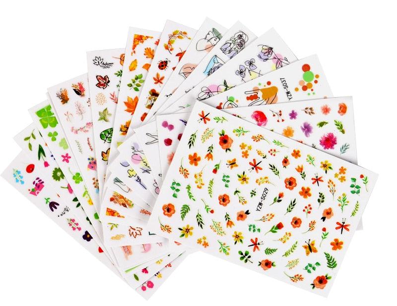 Water Decal Nail Art Decorations Nail Sticker Tattoo Full Cover Beauty Decals Manicure Supplies Accessories Women Kids Girls Manicure Decoration Nail Art Supplies 3D Self-Adhesive Nail Decals Designer Nail Stickers for Acrylic Nails
